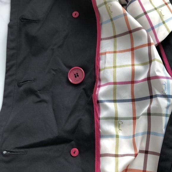 Coach Double Breasted Short Length Black Belted Trench Coat Jacket Small - Picture 14 of 15